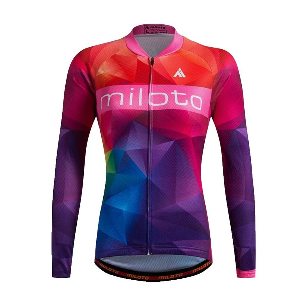 Miloto Womens Long Sleeve Reflective Bicycle Cycling Jersey Size XL Colorful